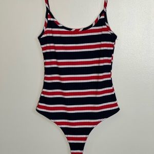 Fashion nova striped bodysuit size M